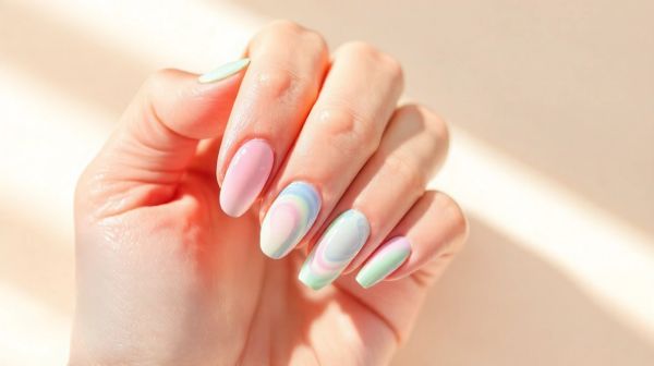 10 idées de manucure pastel pour des ongles multicolores