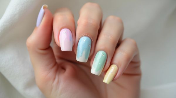 Ongles multicolores : ajoutez une touche pastel à votre manucure